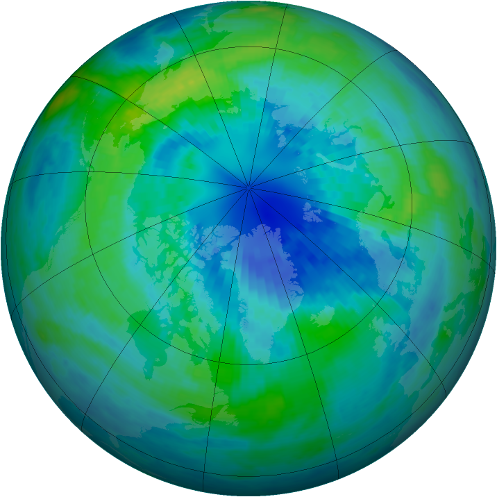 Arctic ozone map for 03 October 2002